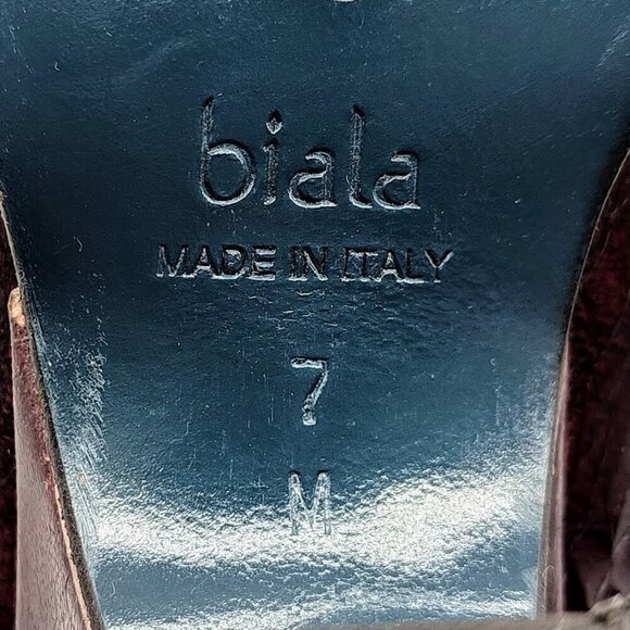 Biala Italian Burgundy Red Leather Heels - 7M - Picture 10 of 10